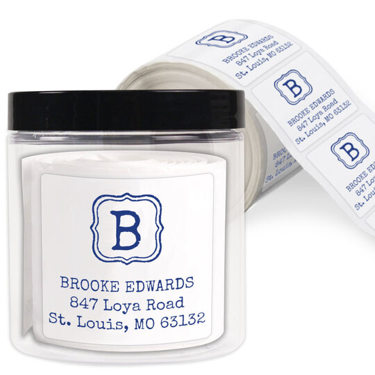 Brooke Initial Square Address Labels